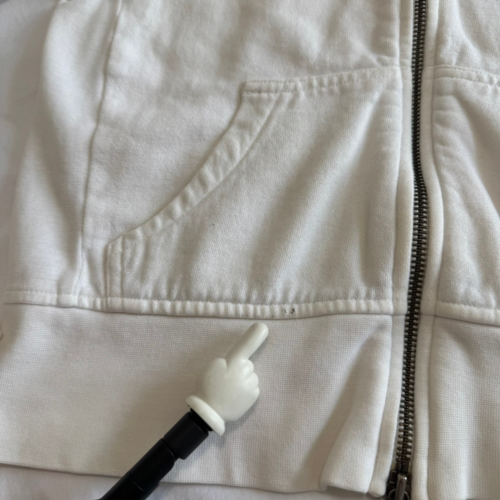 Gap Vintage Y2K Off White Full Zip Hoodie Womens Cream Sweatshirt Sleeve Pocket - Picture 8 of 11
